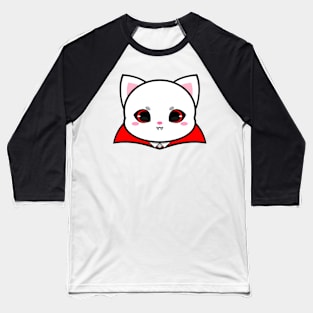 Cute Dracula Cat Baseball T-Shirt